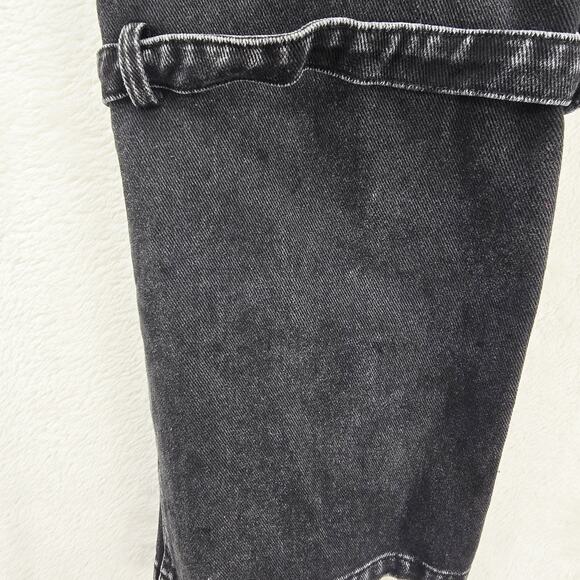 MODITEC Jeans Mens 30x29 Black Denim Buckle Strap Legs Goth Whimsigoth Rave Emo - Picture 12 of 16